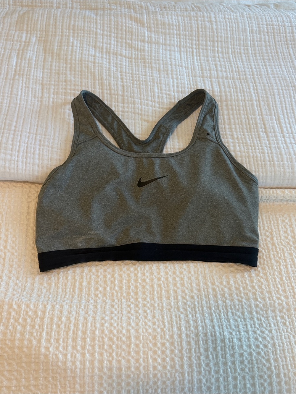 Nike Grey and Black Racerback Sports Bra